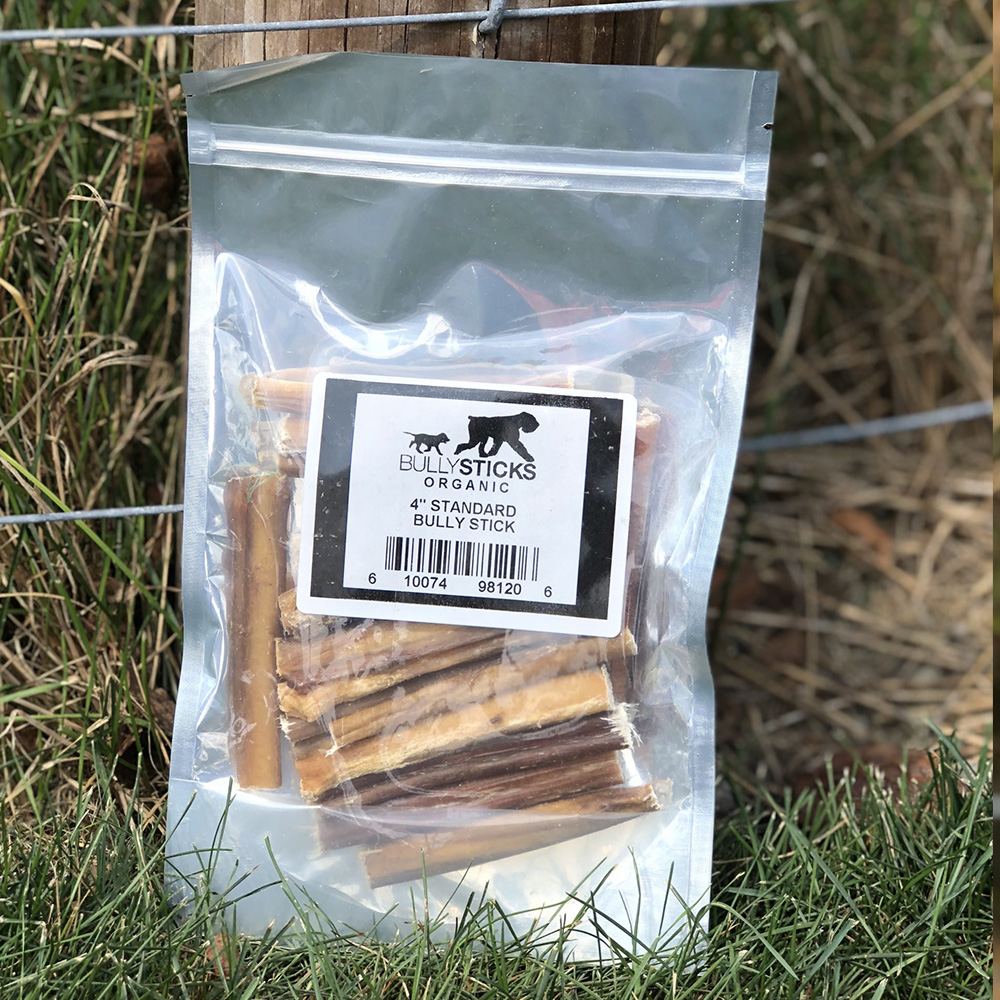 BullySticks Organic 4" Standard Bullystick (15 per bag) Low Odor